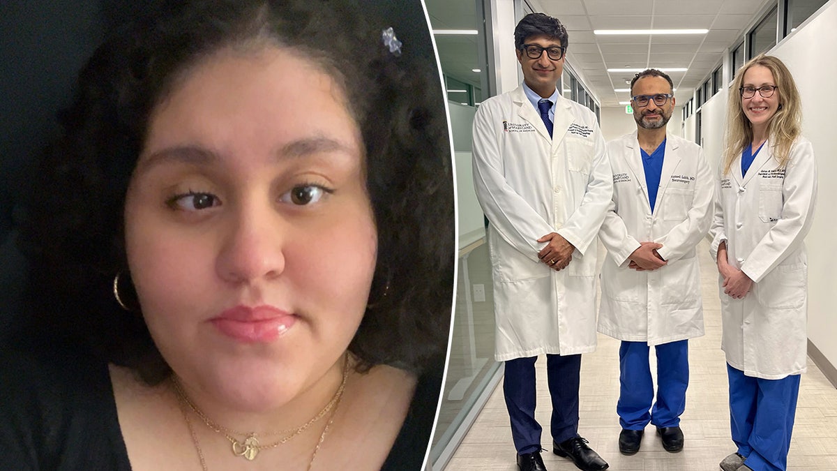 One next to Karla Flores and the team of doctors who managed the procedure